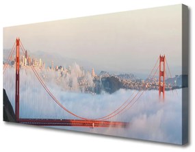 Vászonfotó Építészet Bridge felhők 140x70 cm