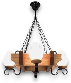 Brilagi - Csillár láncon QUEEN 4xE14/40W/230V bükkfa