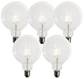 5 darabos E27 szabályozható LED izzó szett G125 5W 450 lm 3000K