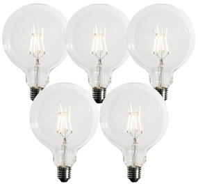 5 darab E27 dimmelhető LED izzó készlet G125 5W 450 lm 3000K