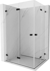 Mexen Lunar-F Duo összecsukható zuhanykabin 95 x 75 cm, átlátszó, fekete - 836-095L-075P-70-00