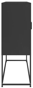fekete acél magasszekrény 100,5 x 39 x 107 cm