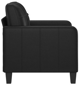 fekete műbőr kanapéfotel 60 cm