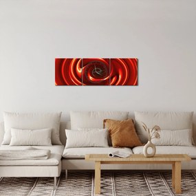 Absztrakt kép - piros spirál (órával) (90x30 cm)