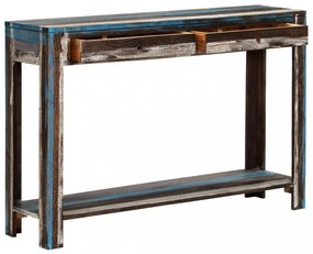 Vintage stílusú tömör fa tálalóasztal 118 x 30 x 80 cm