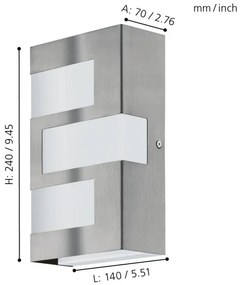 Eglo 94086 - LED-es kültéri lámpa RALORA 3xLED/2,5 W/230V