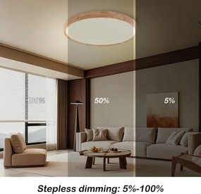 Brilagi - dimmelhető LED lámpatest WOODROUND LED/40W/230V 3000-6000K átmérő 60 cm + távirányító