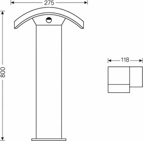 Brilagi ARCELO LED kültéri lámpa szenzorral 9W 230V 80 cm IP54