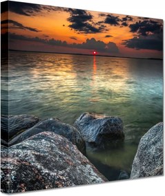 Vászonkép 60x60 Sziklák Tenger Nap