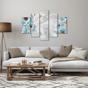 Kép - 3D kék virágok (150x105 cm)