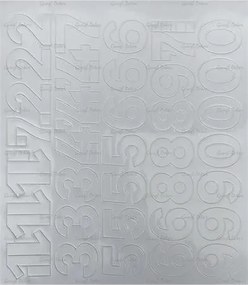 Öntapadós matrica, 3 cm-es, számlap, fehér (LUIN132)