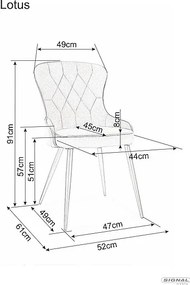 Lotus Velvet étkezőszék fahéj