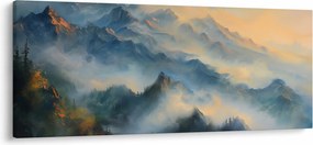 Kép - Festett hegyi táj (120x50 cm)