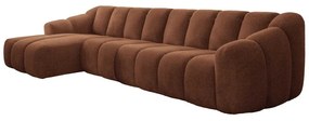 Terrakotta színű sarokkanapé (bal oldali-heverő résszel) Shell – Miuform