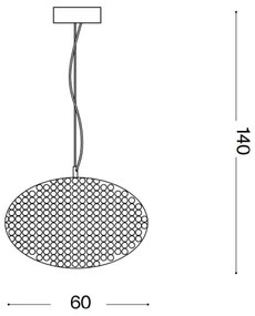Ideal Lux - Kristály csillár zsinóron ORION 12xE14/40W/230V átm. 60 cm ezüst