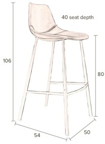 Franky 2 db-os barna bárszék szett, magasság 106 cm - Dutchbone