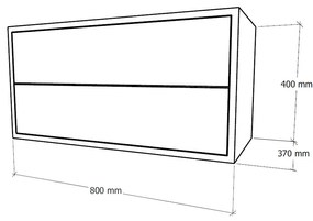 Boxie 2 fiókos fali szekrény 40x80x37 cm sárga
