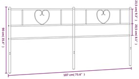 fehér fém fejtámla 180 cm
