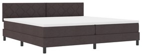 vidaXL Boxspring Ágy Mattal Sötétbarna 200x200 cm Szövet