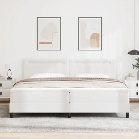 Fehér ágykeret matraccal, 200 x 200 cm, műbőr