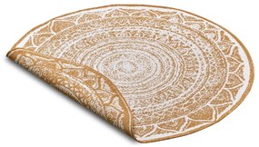 Okkersárga-fehér kerek kültéri szőnyeg ø 140 cm Siruma – NORTHRUGS