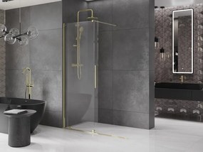 Mexen Velar, nyílásba tolóajtó Walk-In 140 cm, 8 mm átlátszó üveg, arany fényes, 871-140-000-03-50