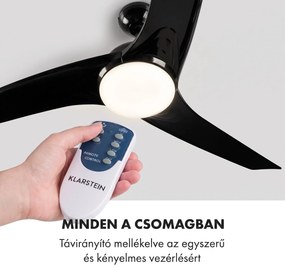 Klarstein Figo, mennyezeti ventilátor, 52" (132 cm) ø, teljesítmény: 55 W, fekete