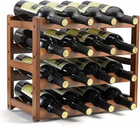 K Kebel Bambusz Bortartó Állvány 4 Szint 16 Palack Vintage Borhoz