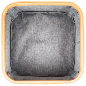 G21 tárolódoboz 30 x 30 x 15 cm, bambusz, fedéllel, szürke