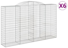 6 db íves horganyzott vas gabion kosár 300x50x180/200 cm