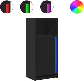 vidaXL fekete szerelt fa tálalószekrény LED-del 42,5 x 34 x 100 cm
