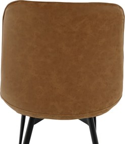Szék, ekobőr barna camel/fekete, HAZAL