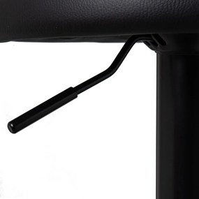 Fekete bőr utánzat állítható magasságú bárszék szett 2 db-os (ülésmagasság 72 cm) – Casa Selección