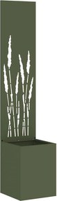 vidaXL Kertvédő vászon Oliva zöld 32 x 140 cm Hidegen hengerelt acél
