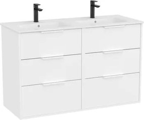 Roca Optica fürdőszobaszekrény dupla mosogatóval 120x75,7x45,5 cm fehér matt matt OPT1203ZBM
