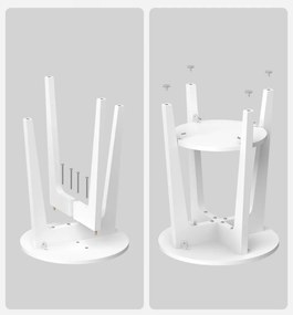 Lerakó asztal, fehér, 50 cm magas 40 cm átmérő