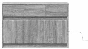 szürke sonoma színű szerelt fa LED-es TV-szekrény 91x34x61 cm
