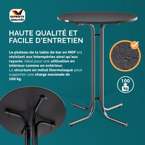 Összecsukható állóasztal, szürke, 110 x 70 cm