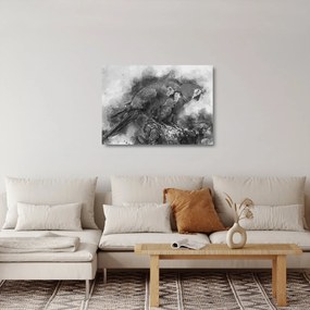 Üveg kép - Akvarell papagájok (70x50 cm)