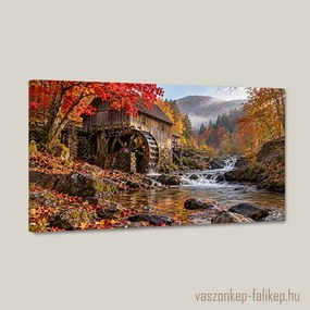 Őszi Malomdala – Prémium Vászonkép 40x23 cm