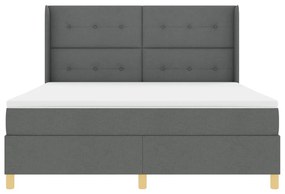 Boxspring Ágy Matrac LED-del Sötétszürke 180x200 cm Szövet