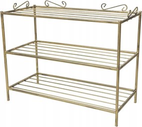 Cipőtartó polc fém arany 60cm klasszikus gardrób előszoba szekrény