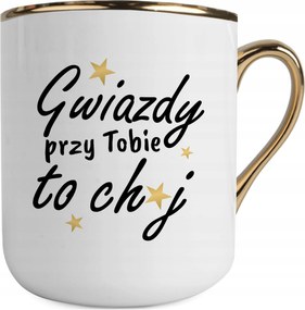 Bögre Fehér-arany Csillagok Melletted Ch*j Ajándék A Feleség Barátnőjének