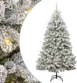 vidaXL Mű karácsonyfa 300 LED-del Zöld és Fehér 300 cm PVC és fém