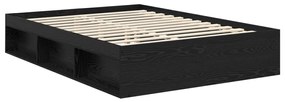 vidaXL Ágykeret matracmal fiókkal Fekete 160 x 200 cm Tömör fenyőfa