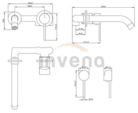 Invena Dafni, rejtett mosdócsaptelep, króm fényes, BP-88-U01-A