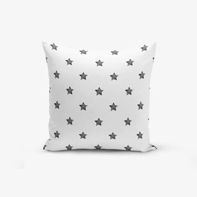 White Background Star fekete-fehér pamutkeverék párnahuzat, 45 x 45 cm - Minimalist Cushion Covers