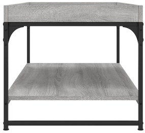 Szürke sonoma szerelt fa dohányzóasztal 100x49x45 cm