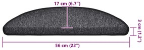 30 db antracitszürke lépcsőszőnyeg 56 x 17 x 3 cm