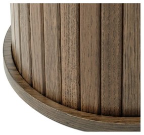Kerek tárolóasztal tölgyfa dekorral ø 50 cm Nola – Unique Furniture